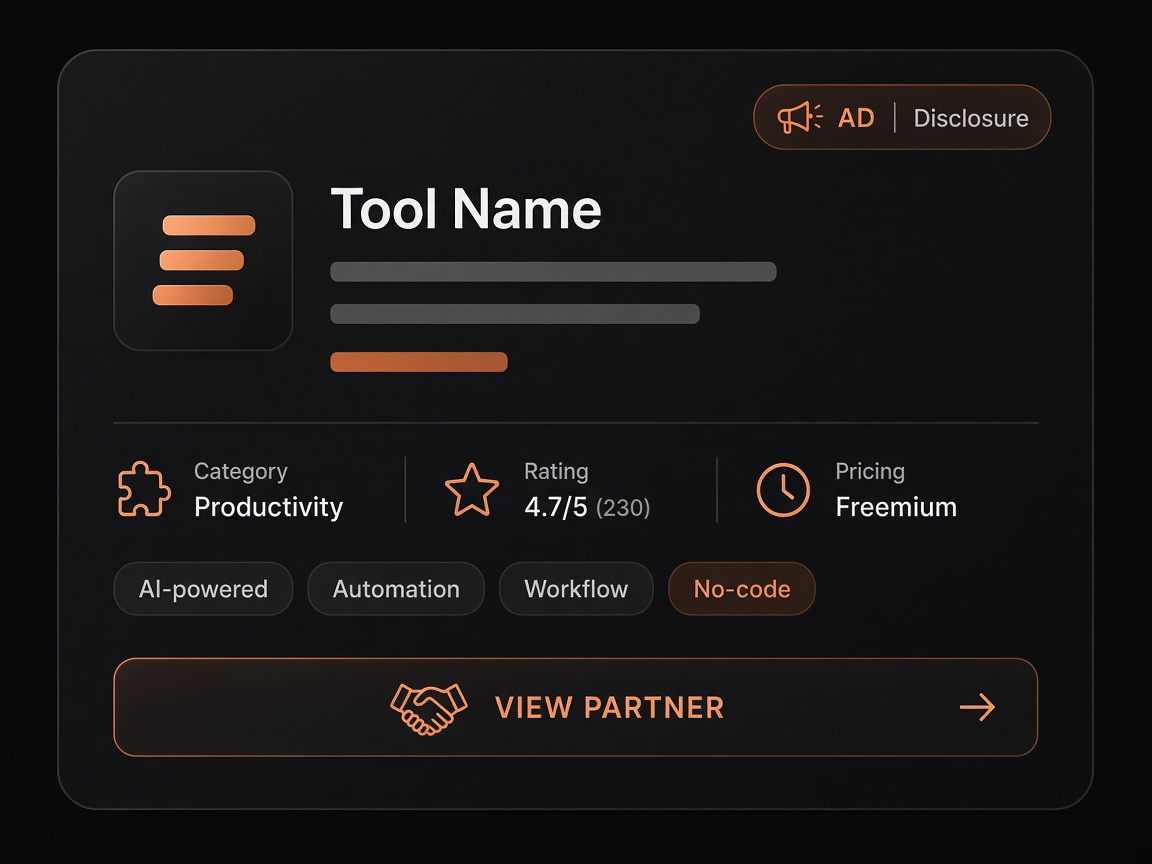Draft tool card with Ad disclosure badge and View Partner button