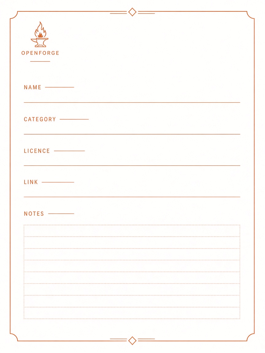 Blank tool listing card